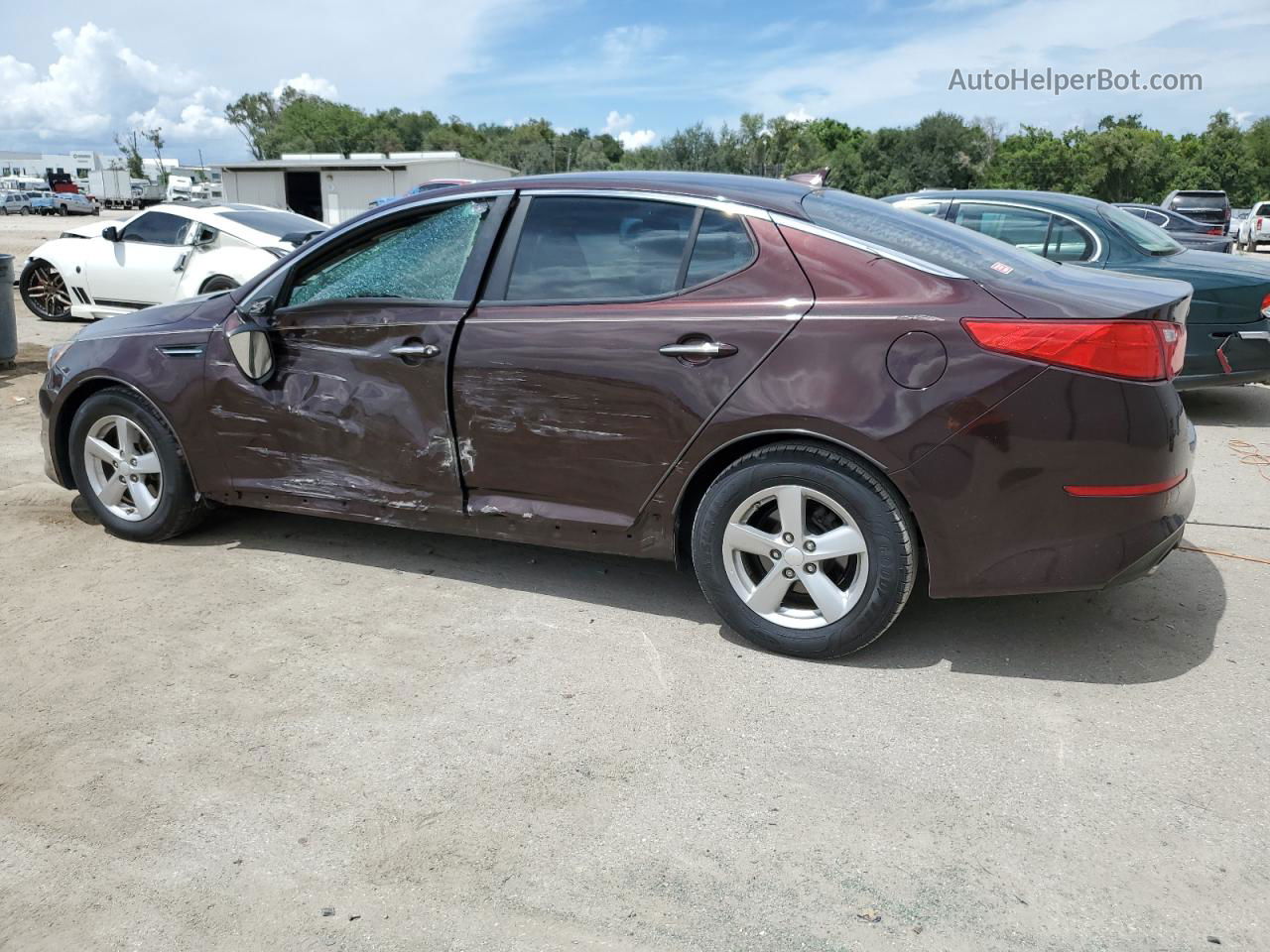 2014 Kia Optima Lx Burgundy vin: 5XXGM4A77EG333825