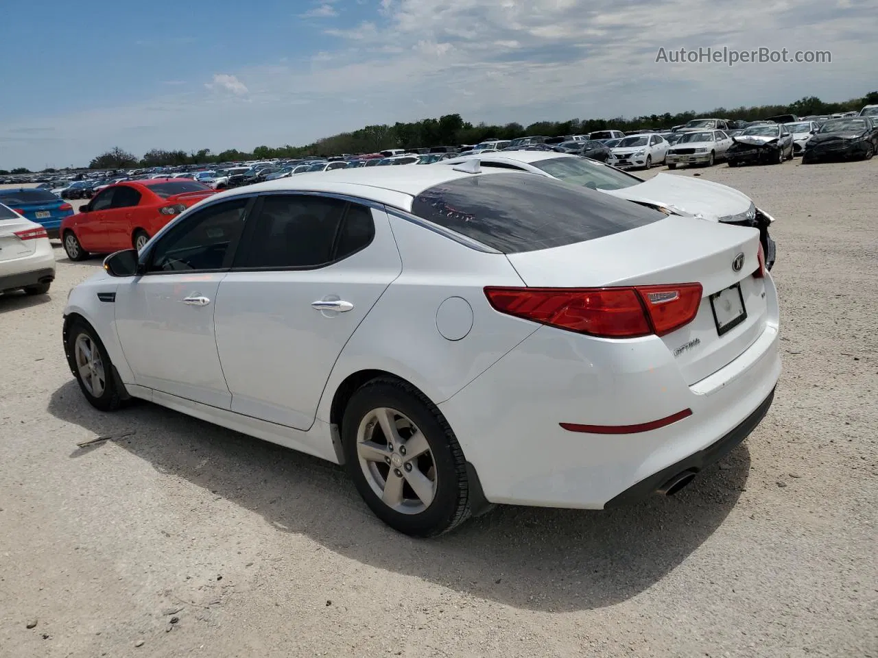 2014 Kia Optima Lx White vin: 5XXGM4A77EG336238