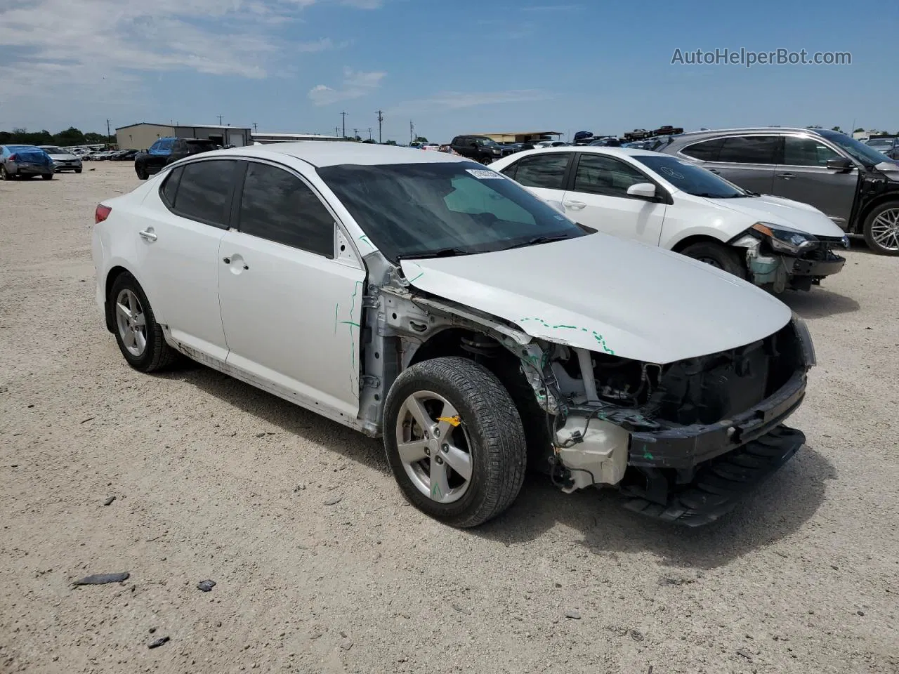 2014 Kia Optima Lx White vin: 5XXGM4A77EG336238