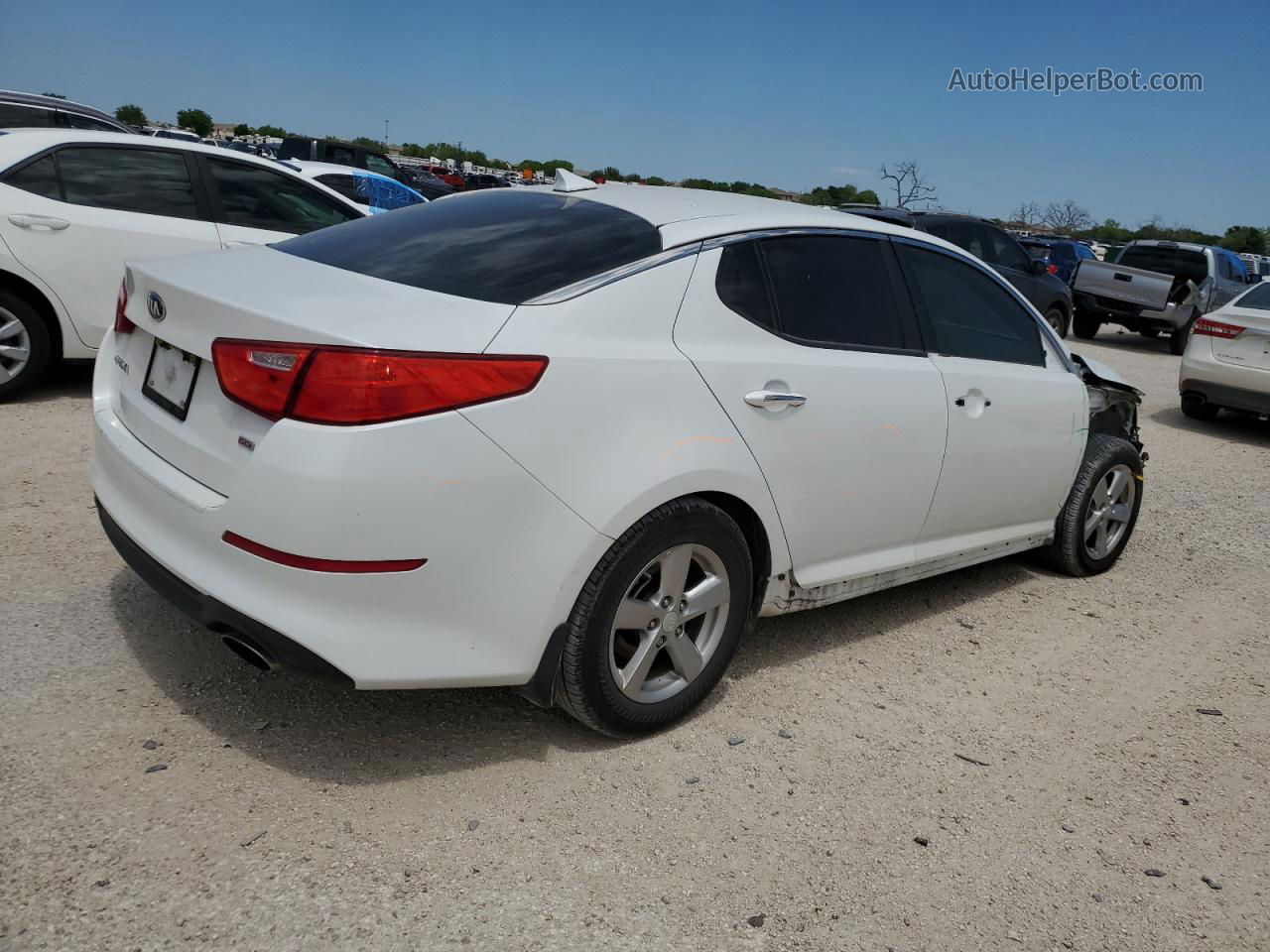 2014 Kia Optima Lx White vin: 5XXGM4A77EG336238