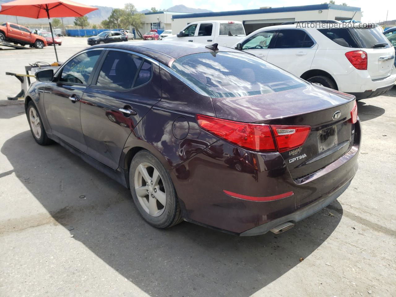 2014 Kia Optima Lx Maroon vin: 5XXGM4A77EG337888