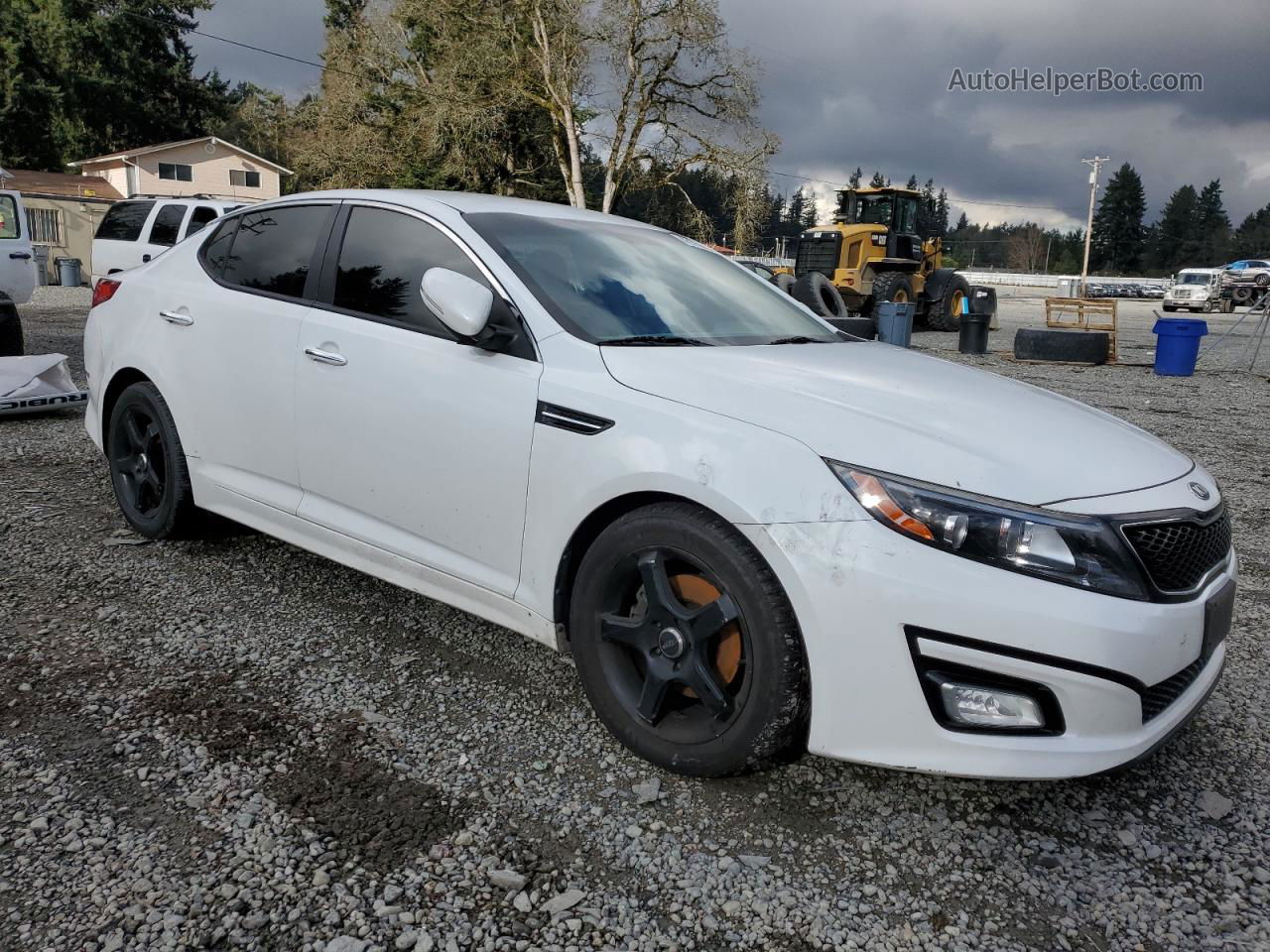 2014 Kia Optima Lx White vin: 5XXGM4A77EG345909