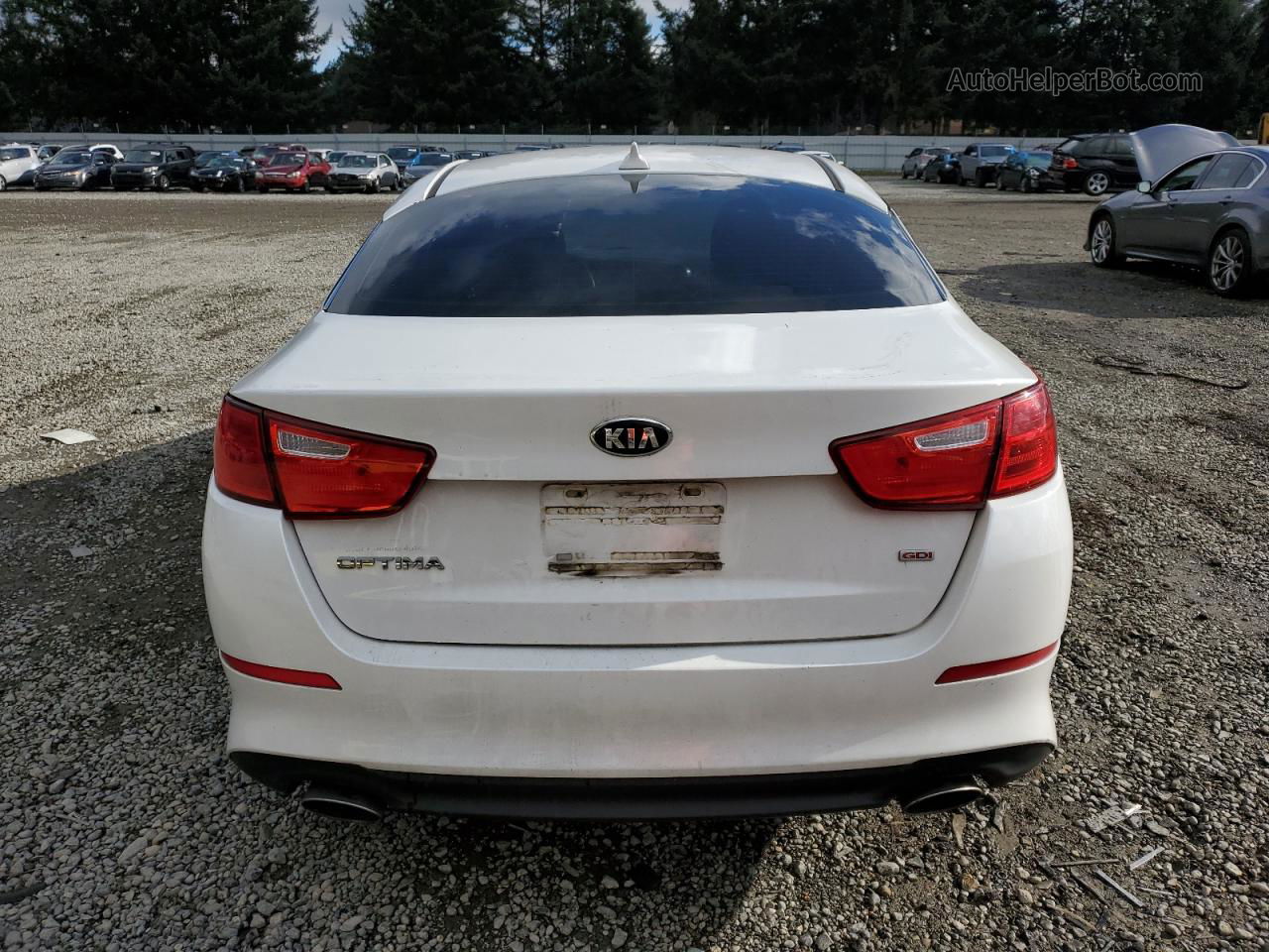 2014 Kia Optima Lx White vin: 5XXGM4A77EG345909