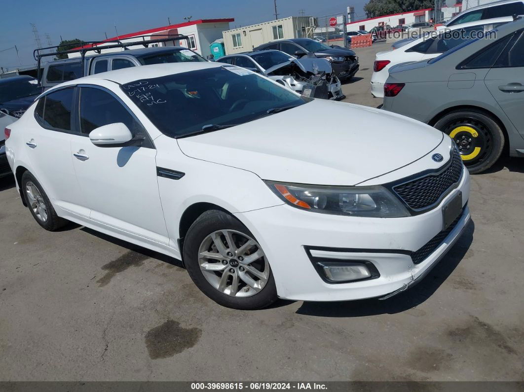 2015 Kia Optima Lx White vin: 5XXGM4A77FG368415