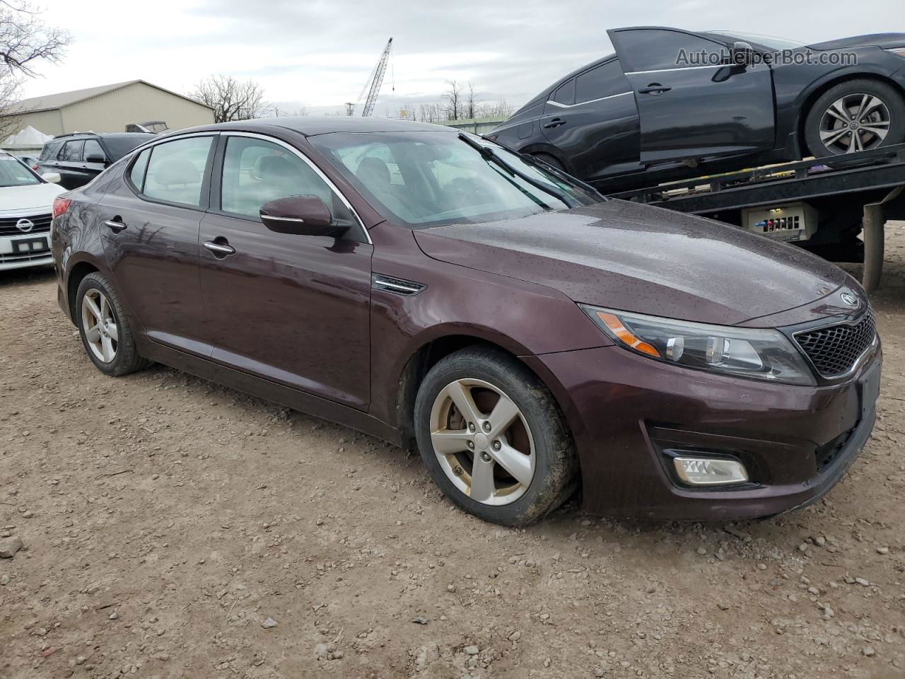 2015 Kia Optima Lx Бордовый vin: 5XXGM4A77FG401249