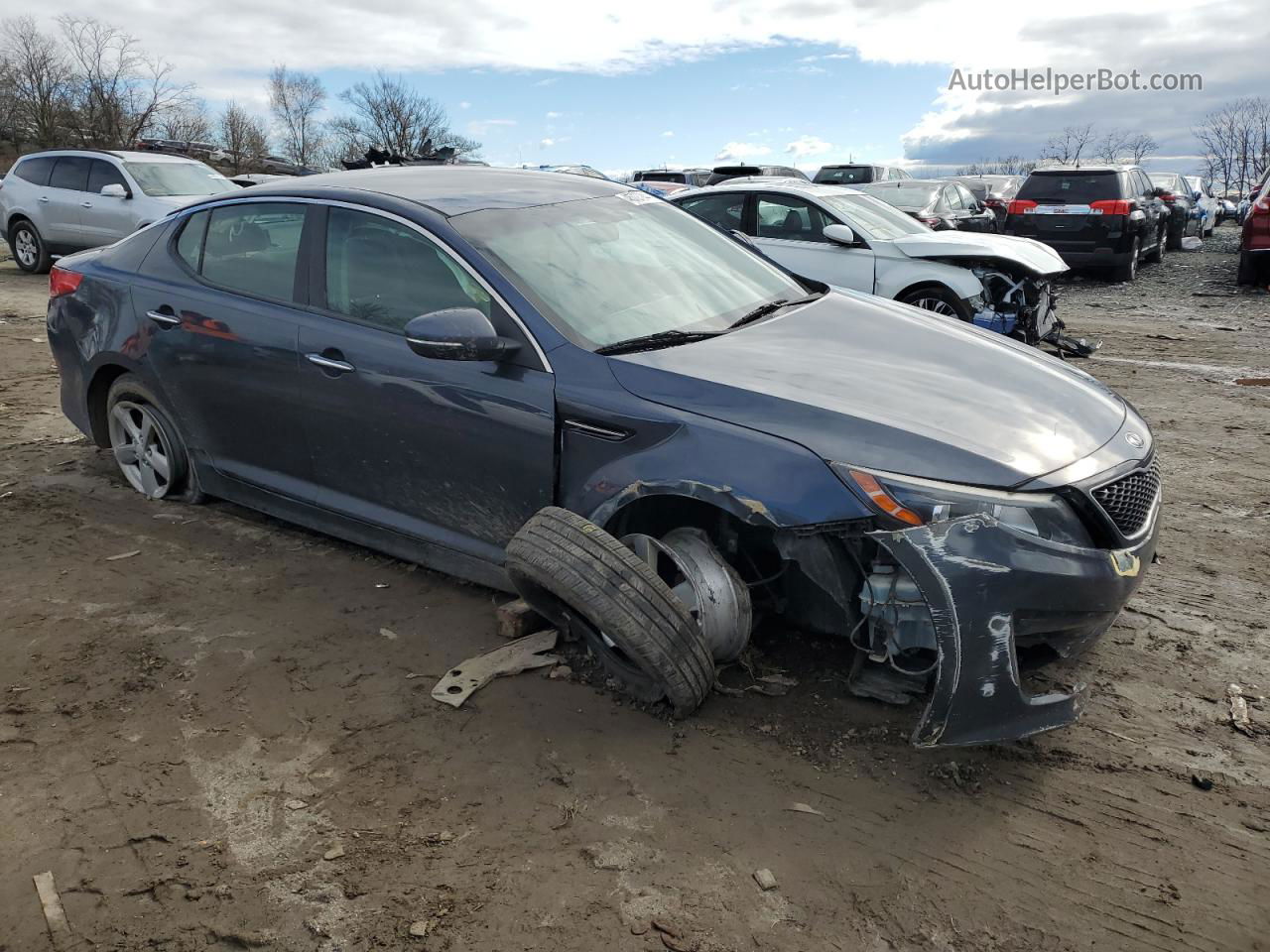 2015 Kia Optima Lx Синий vin: 5XXGM4A77FG413563