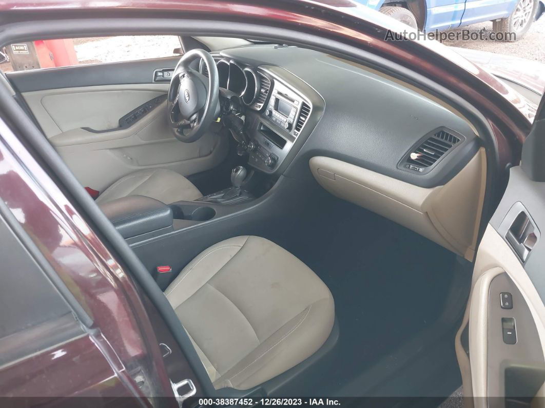 2013 Kia Optima Lx Maroon vin: 5XXGM4A78DG212431