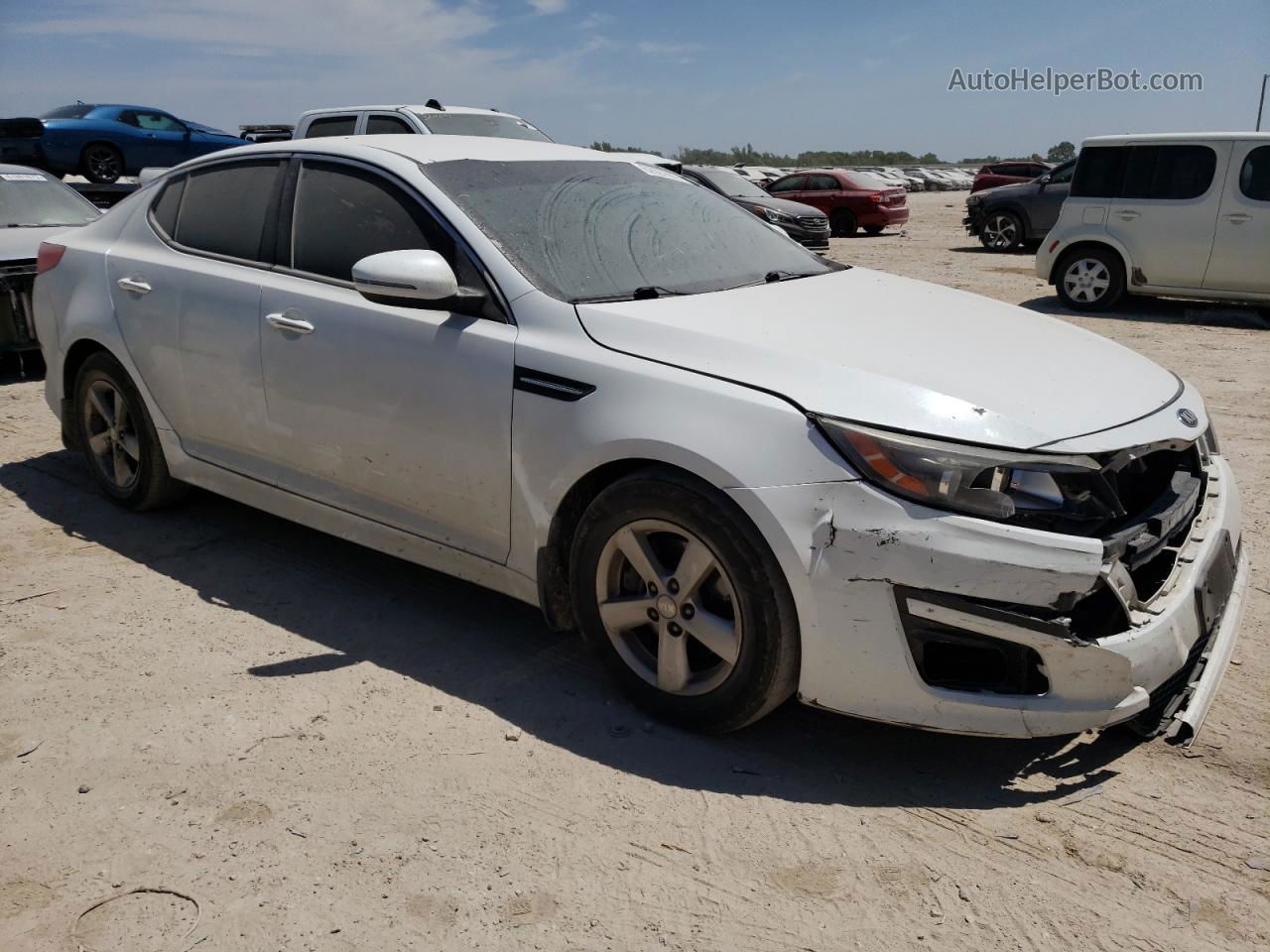 2014 Kia Optima Lx White vin: 5XXGM4A78EG279774