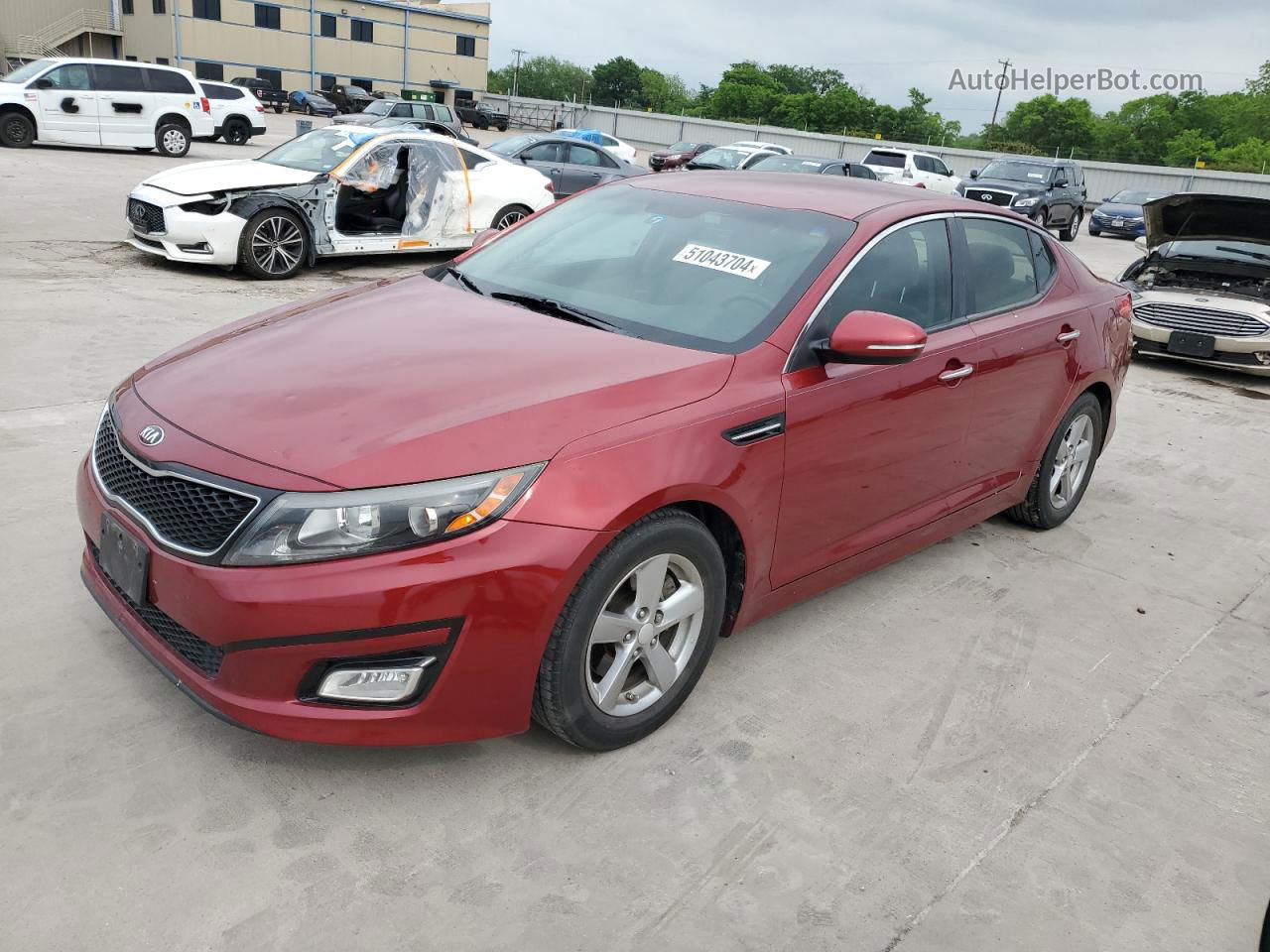 2014 Kia Optima Lx Burgundy vin: 5XXGM4A78EG310263