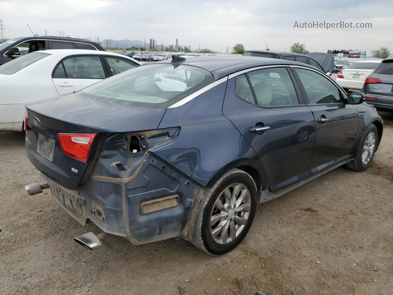 2015 Kia Optima Lx Синий vin: 5XXGM4A78FG465302