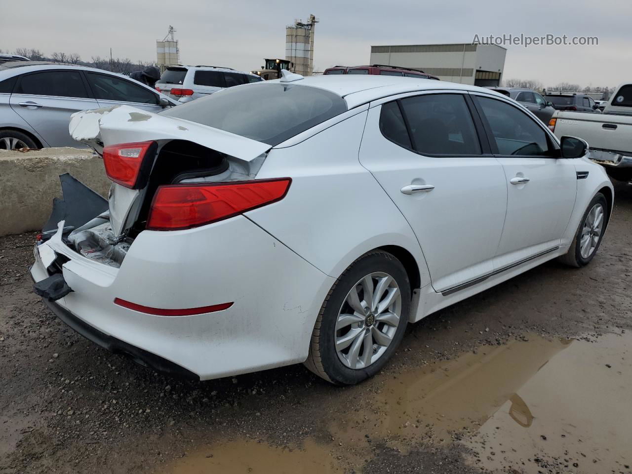 2015 Kia Optima Lx White vin: 5XXGM4A78FG471536