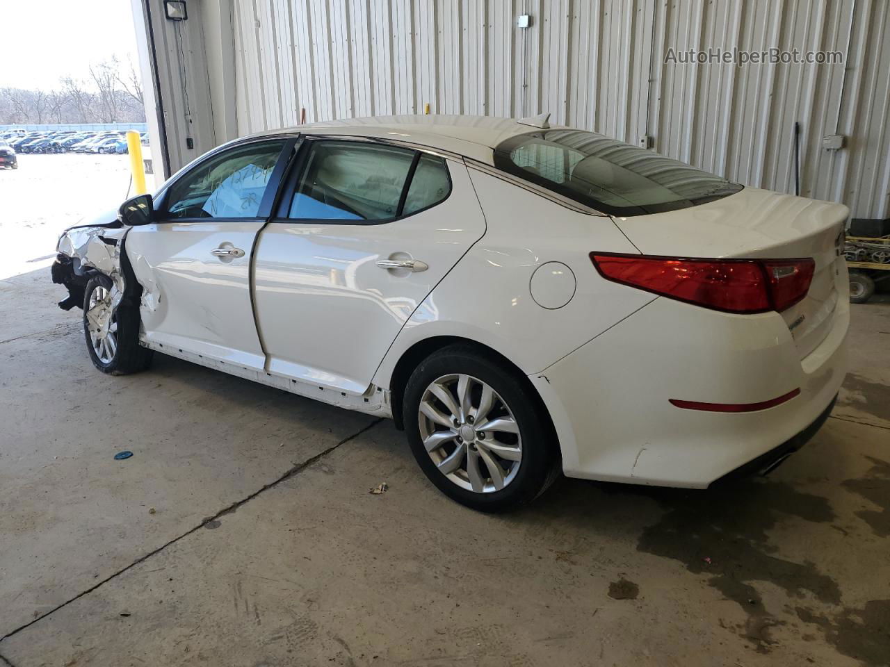 2015 Kia Optima Lx White vin: 5XXGM4A78FG498767