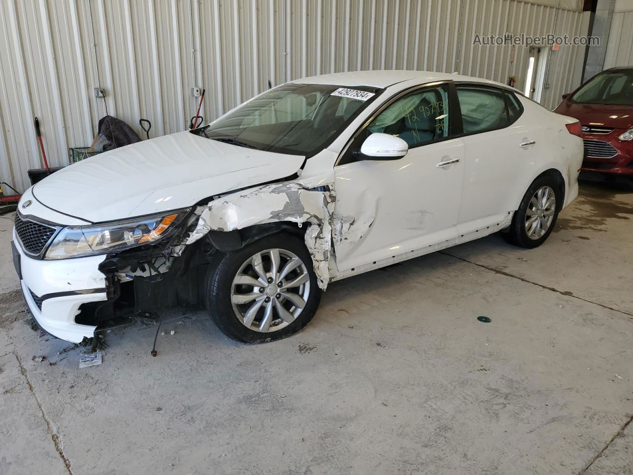 2015 Kia Optima Lx White vin: 5XXGM4A78FG498767