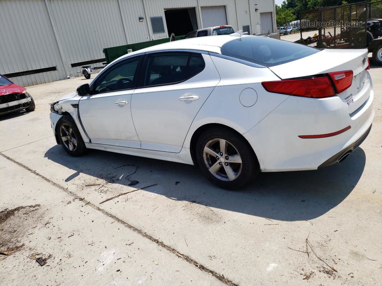 2014 Kia Optima Lx White vin: 5XXGM4A79EG274731