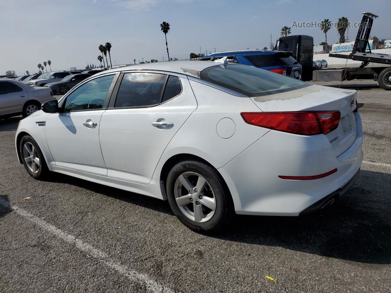 2014 Kia Optima Lx White vin: 5XXGM4A79EG280934