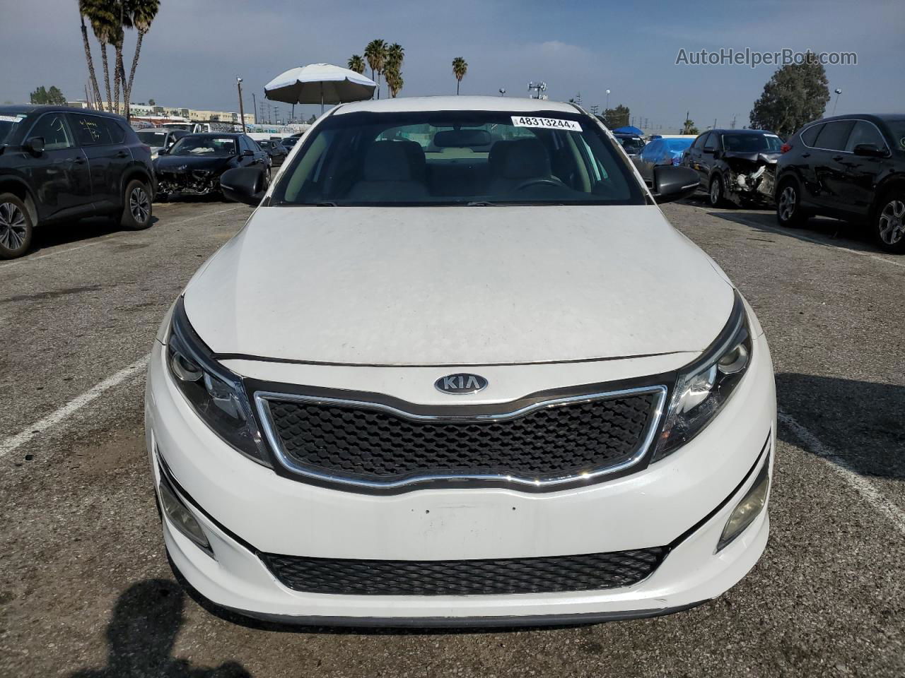 2014 Kia Optima Lx White vin: 5XXGM4A79EG280934