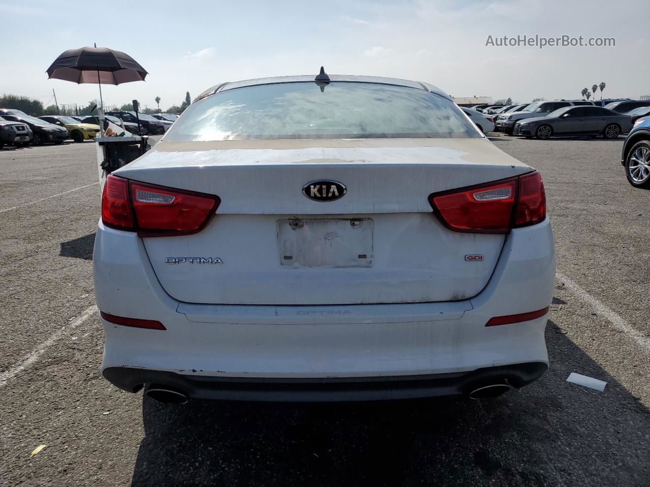 2014 Kia Optima Lx White vin: 5XXGM4A79EG280934