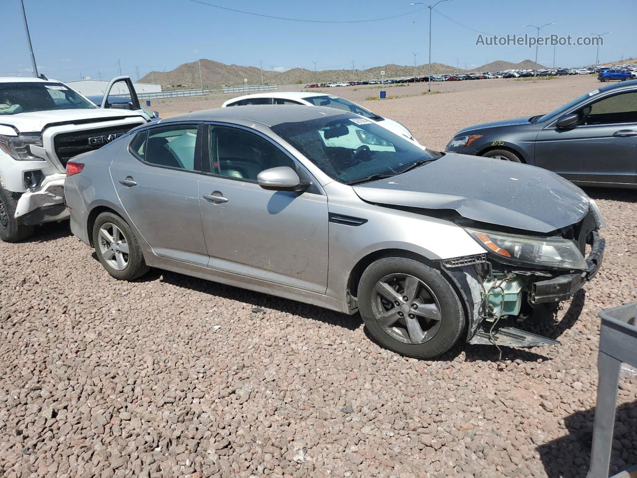 2014 Kia Optima Lx Серебряный vin: 5XXGM4A79EG313981