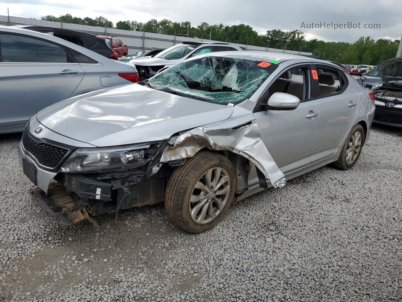 2014 Kia Optima Lx Silver vin: 5XXGM4A79EG345491