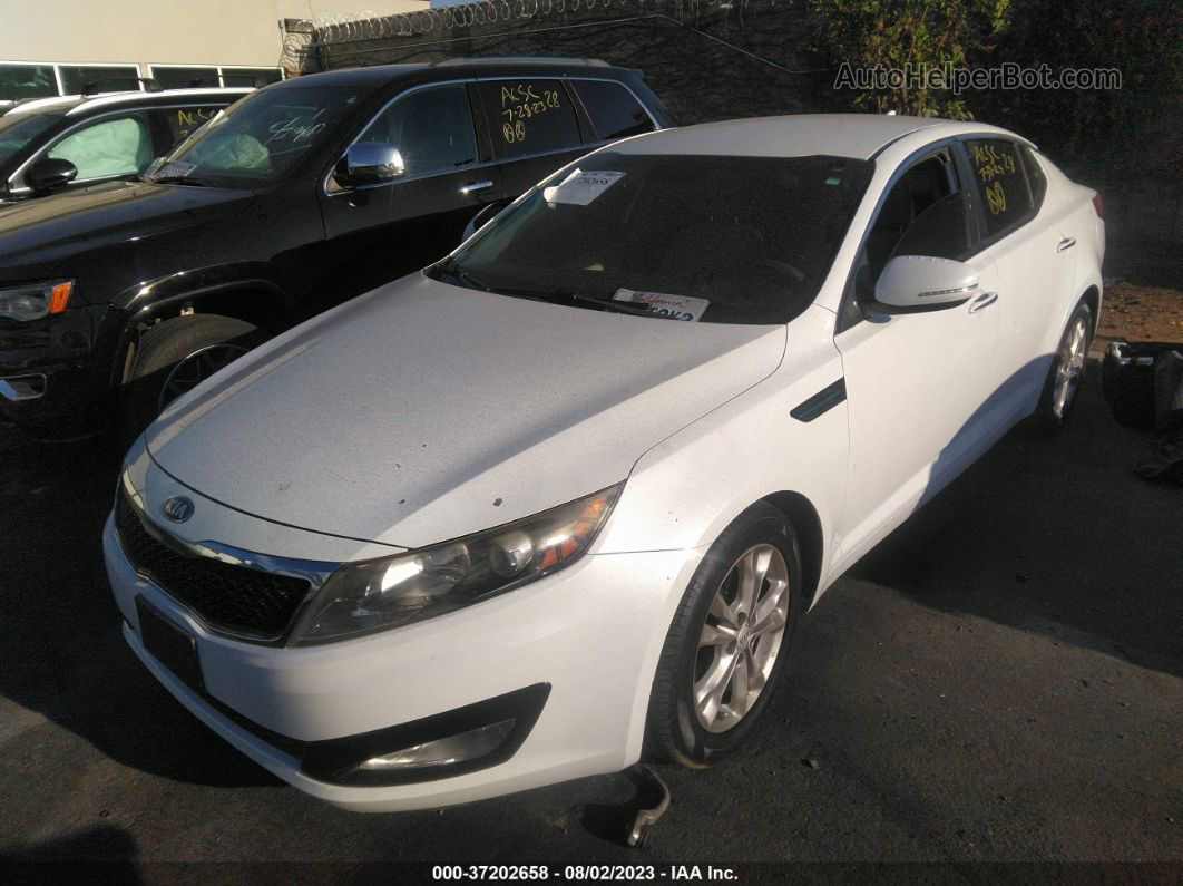 2013 Kia Optima Lx White vin: 5XXGM4A7XDG150336