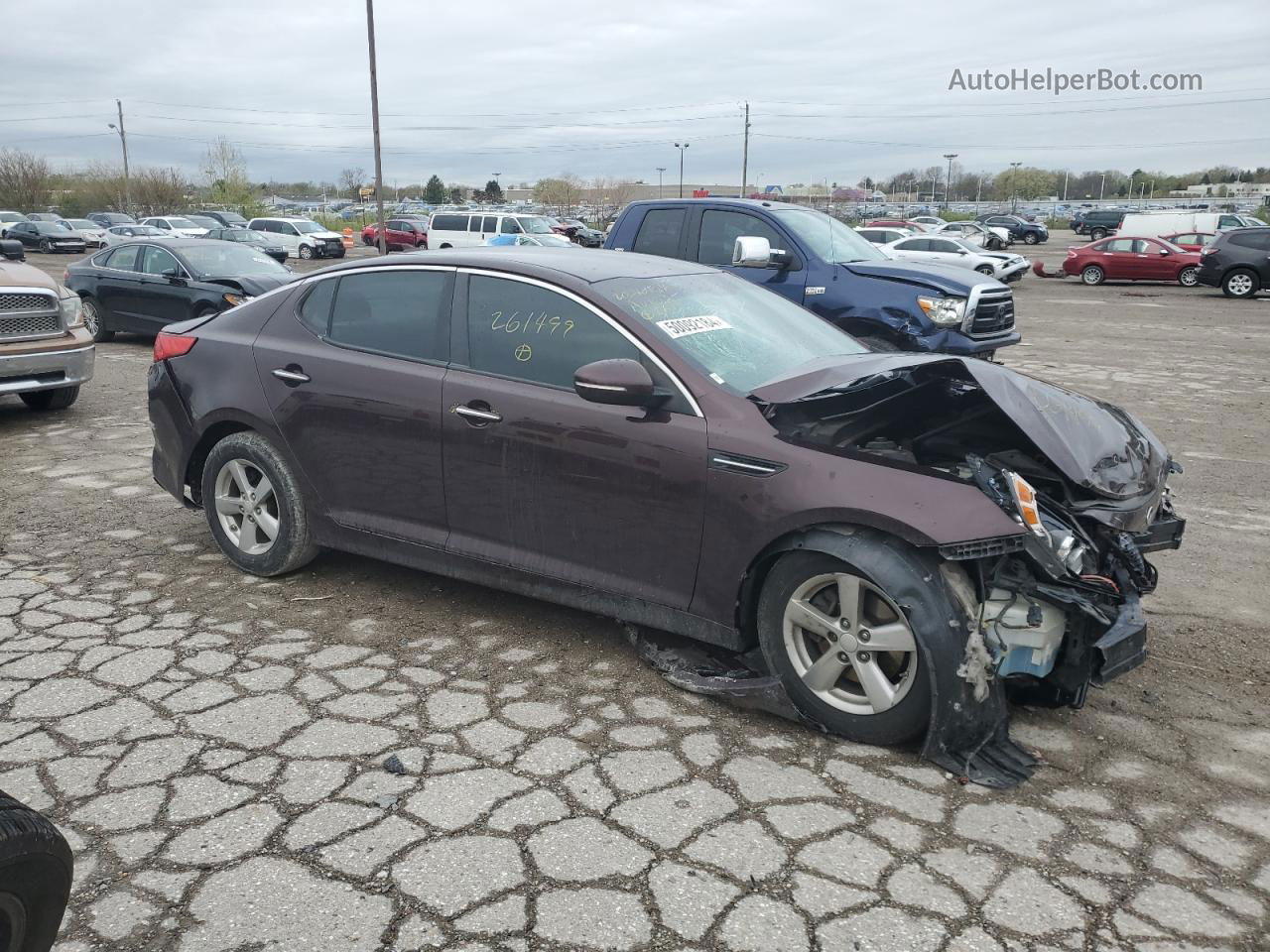 2014 Kia Optima Lx Фиолетовый vin: 5XXGM4A7XEG261499