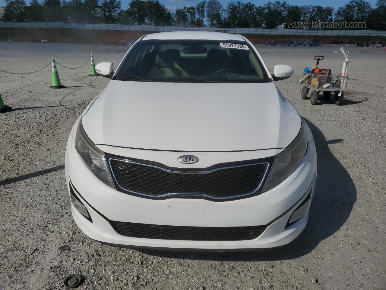 2014 Kia Optima Lx White vin: 5XXGM4A7XEG263060