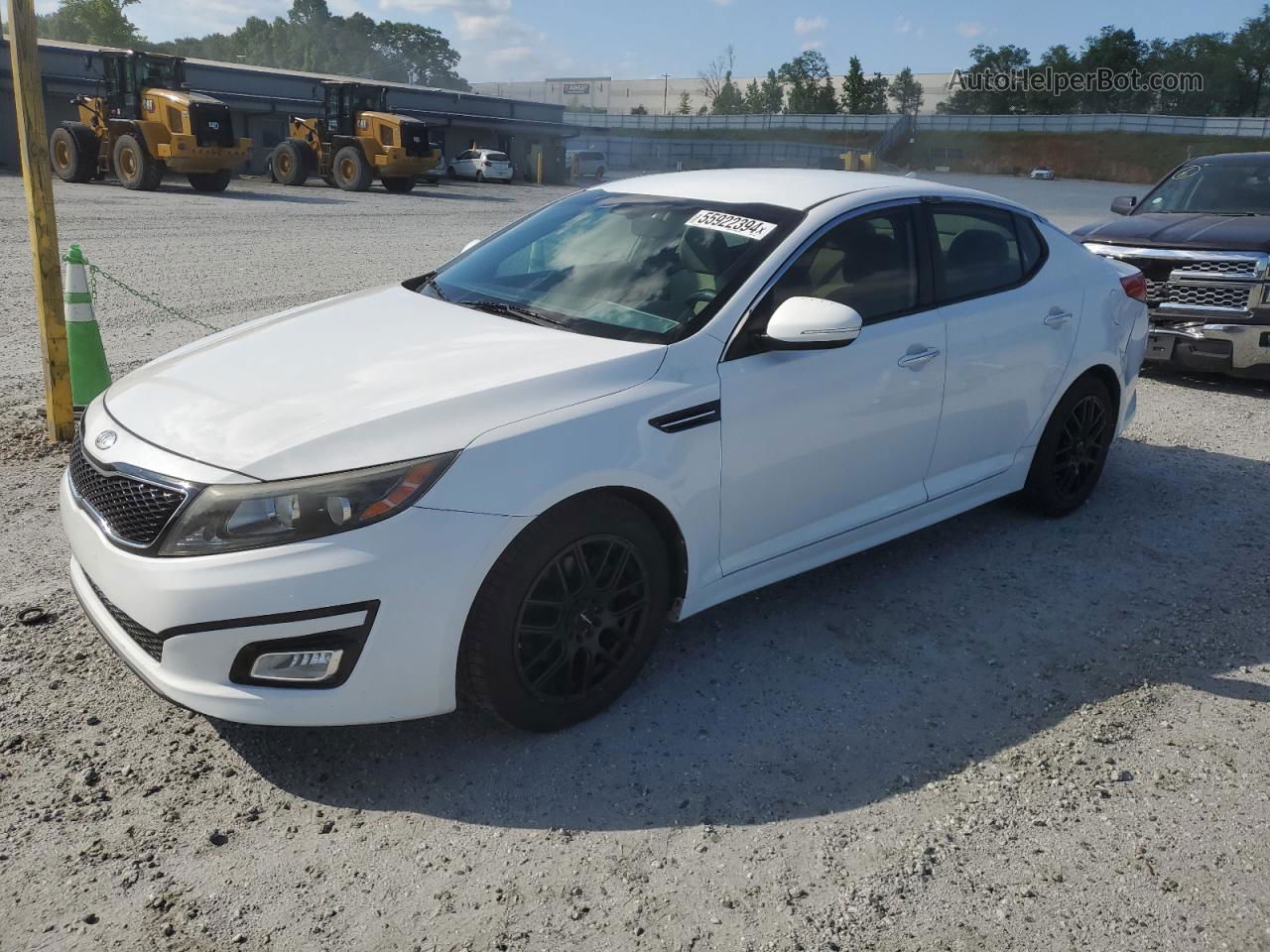 2014 Kia Optima Lx White vin: 5XXGM4A7XEG263060