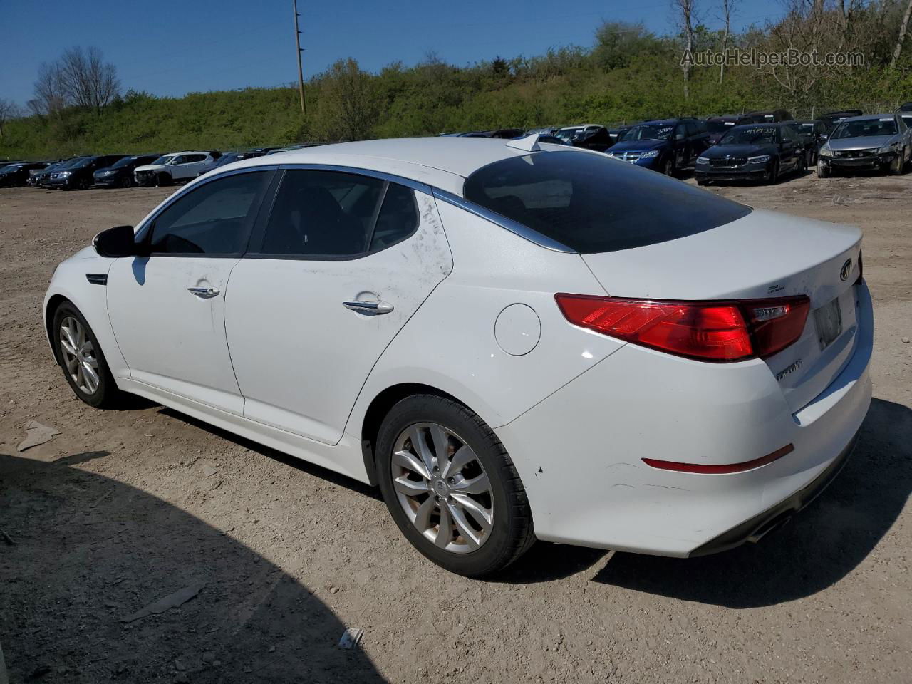 2014 Kia Optima Lx White vin: 5XXGM4A7XEG314170