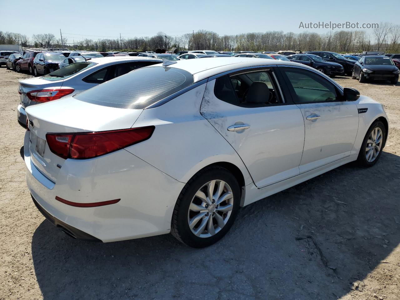 2014 Kia Optima Lx White vin: 5XXGM4A7XEG314170