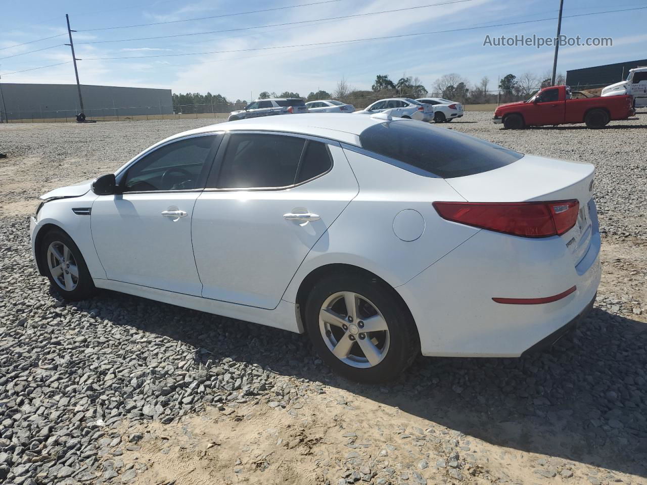 2014 Kia Optima Lx White vin: 5XXGM4A7XEG335231