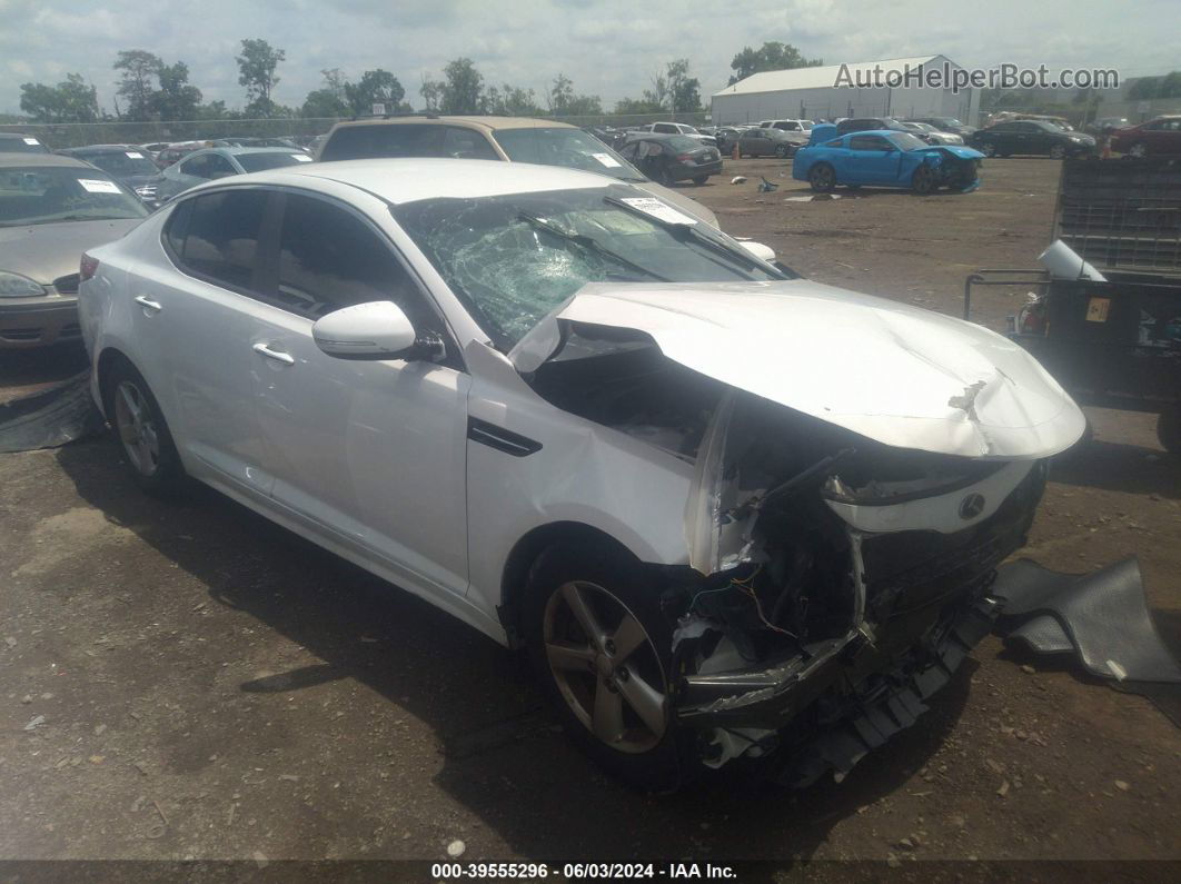 2014 Kia Optima Lx White vin: 5XXGM4A7XEG343779