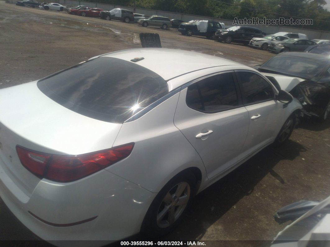 2014 Kia Optima Lx White vin: 5XXGM4A7XEG343779