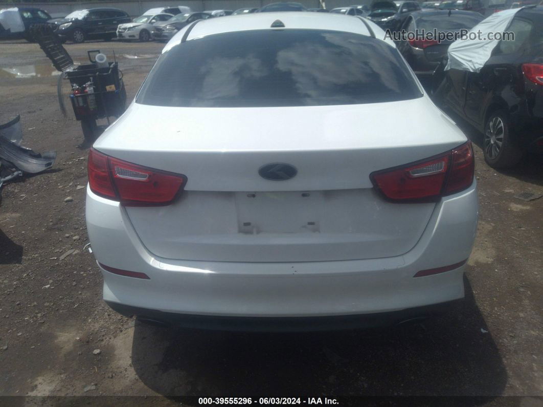 2014 Kia Optima Lx White vin: 5XXGM4A7XEG343779