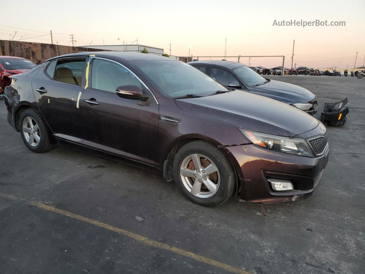 2014 Kia Optima Lx Burgundy vin: 5XXGM4A7XEG345564