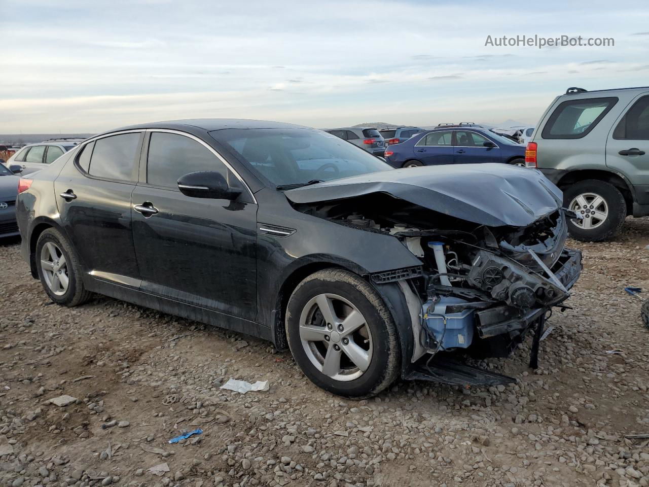 2014 Kia Optima Lx Black vin: 5XXGM4A7XEG348447