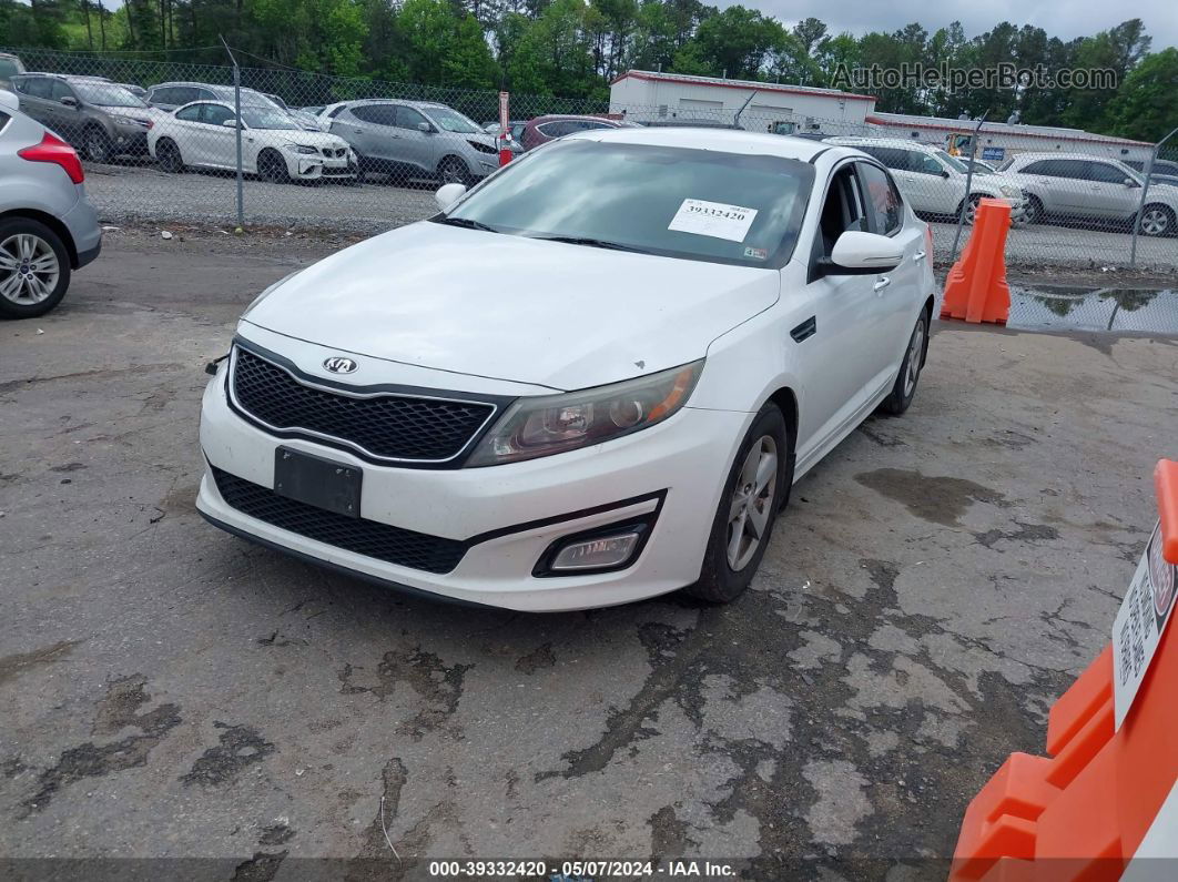 2014 Kia Optima Lx White vin: 5XXGM4A7XEG350585