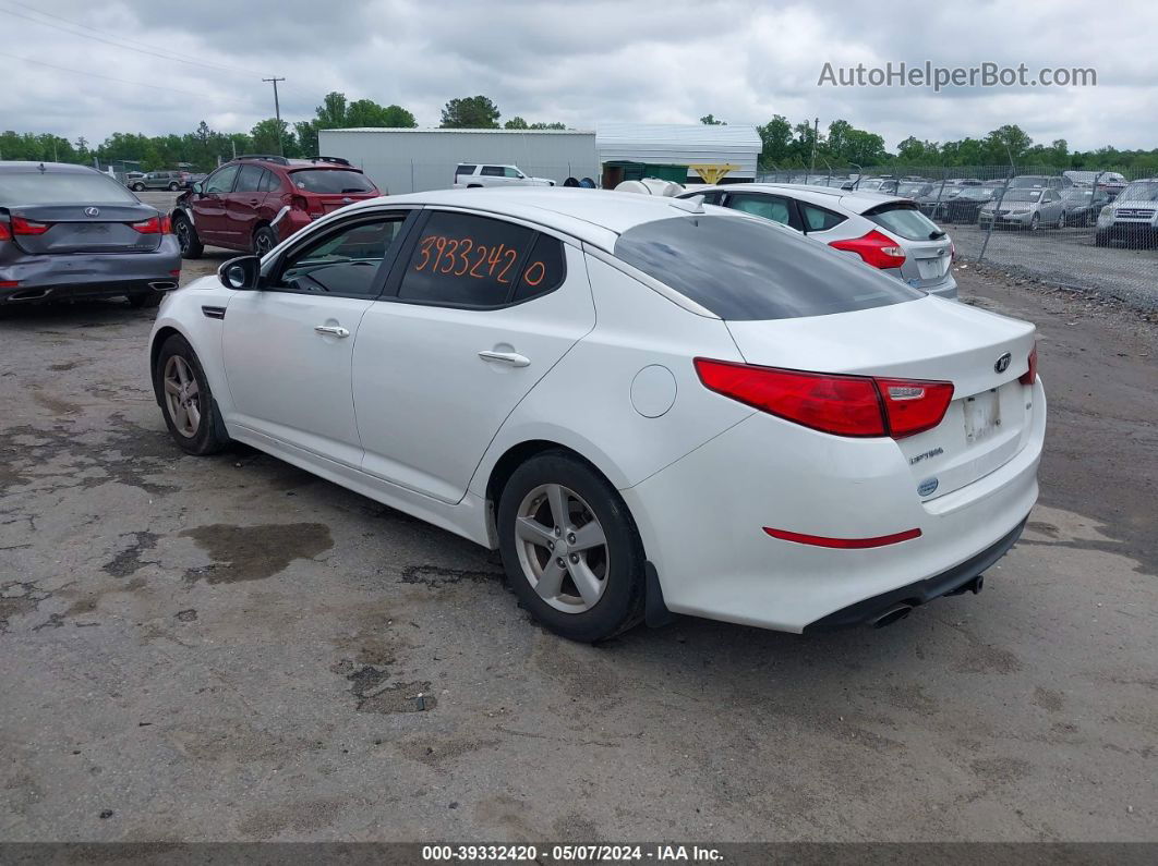 2014 Kia Optima Lx White vin: 5XXGM4A7XEG350585