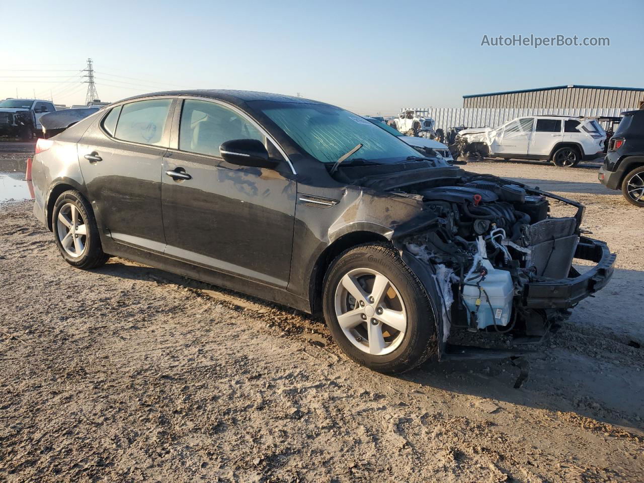 2015 Kia Optima Lx Black vin: 5XXGM4A7XFG428512