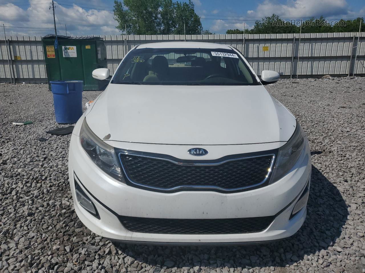 2015 Kia Optima Lx White vin: 5XXGM4A7XFG448887