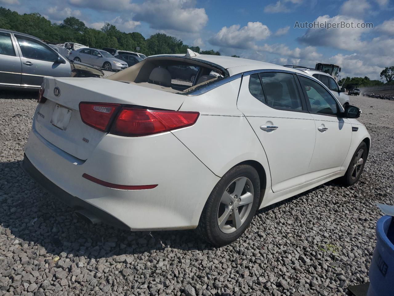 2015 Kia Optima Lx White vin: 5XXGM4A7XFG448887