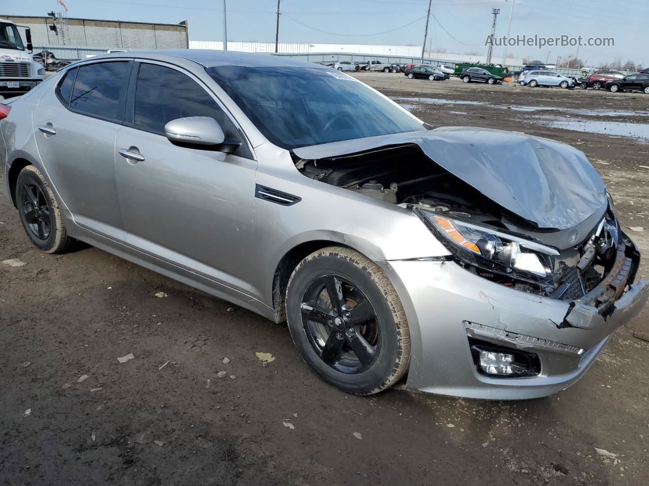 2015 Kia Optima Lx Silver vin: 5XXGM4A7XFG451482