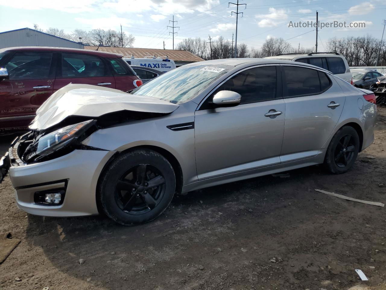 2015 Kia Optima Lx Silver vin: 5XXGM4A7XFG451482