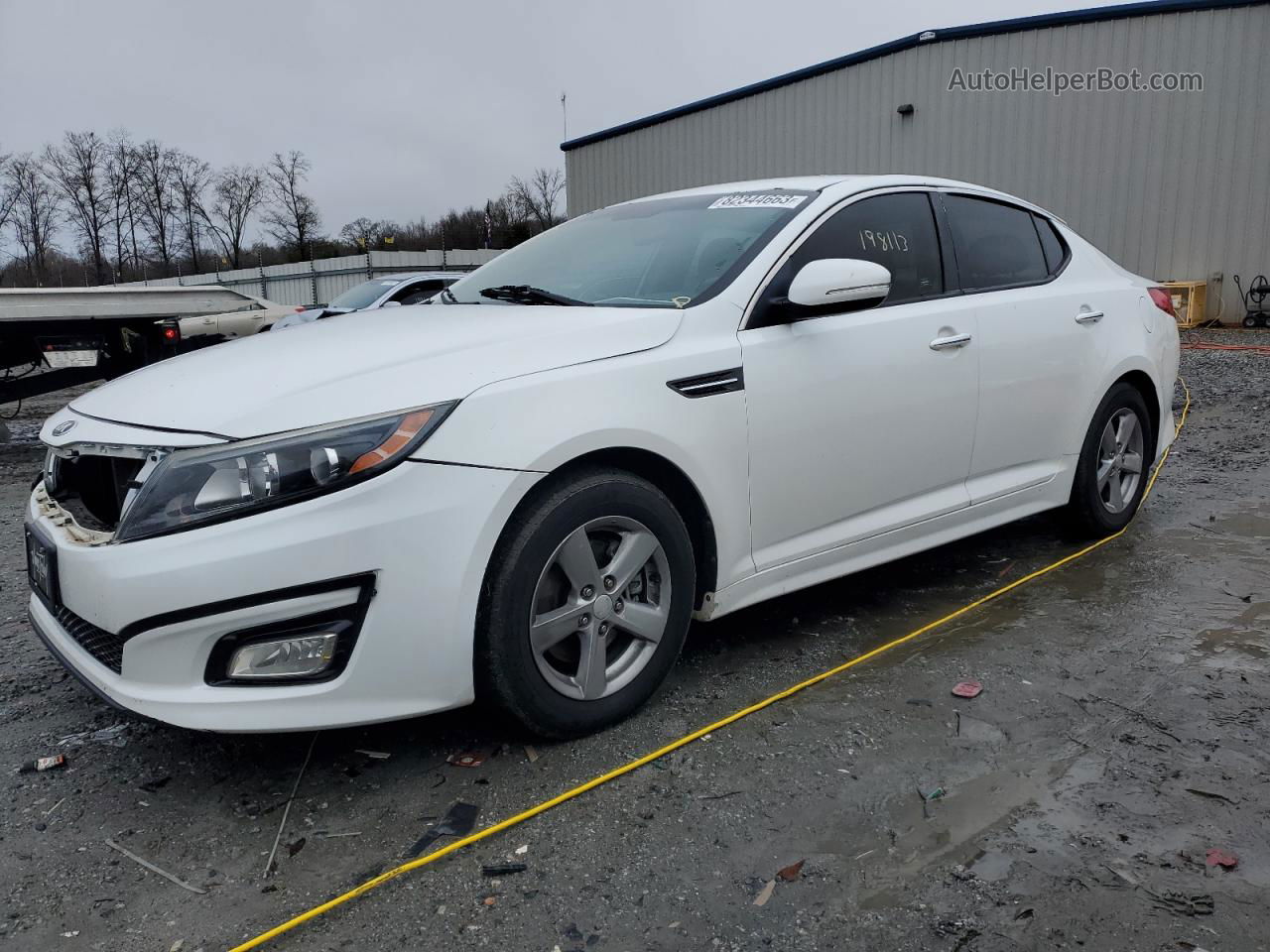 2015 Kia Optima Lx White vin: 5XXGM4A7XFG460277