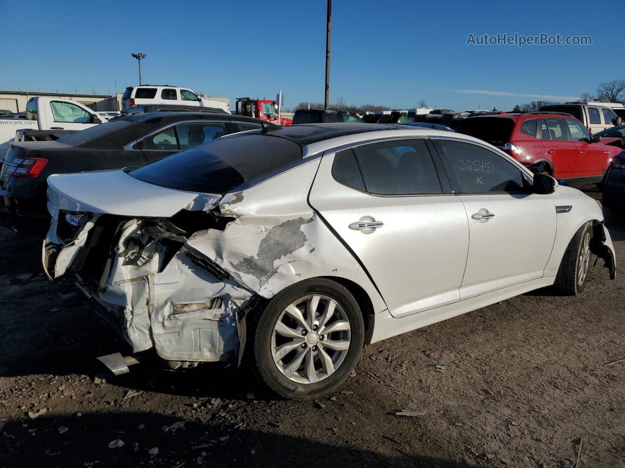 2015 Kia Optima Ex White vin: 5XXGN4A70FG365451