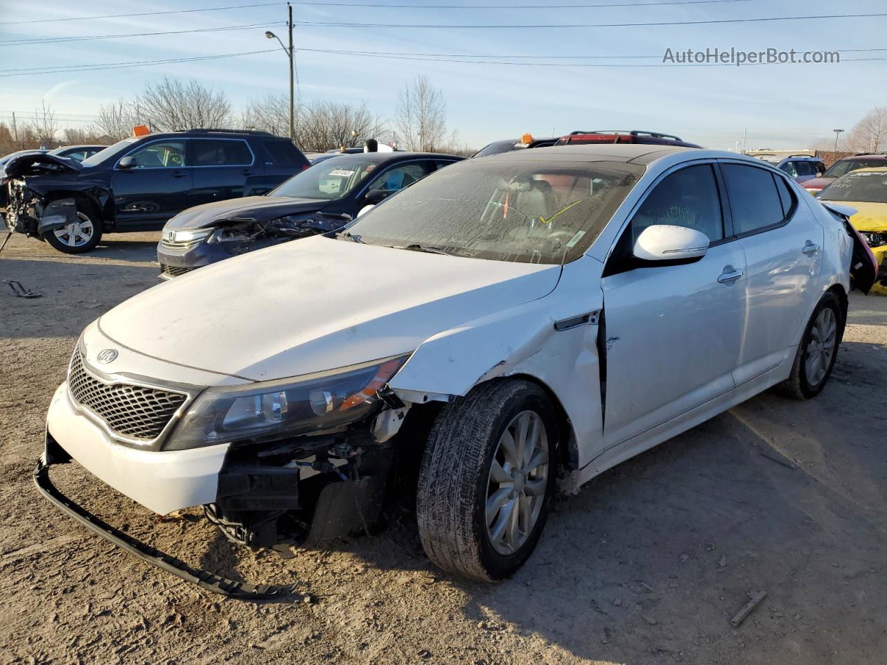 2015 Kia Optima Ex White vin: 5XXGN4A70FG365451