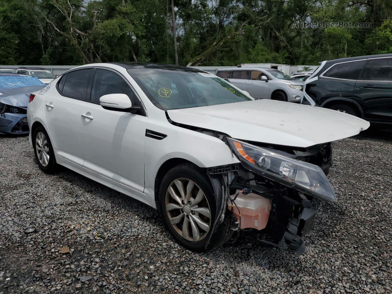 2015 Kia Optima Ex White vin: 5XXGN4A70FG471477