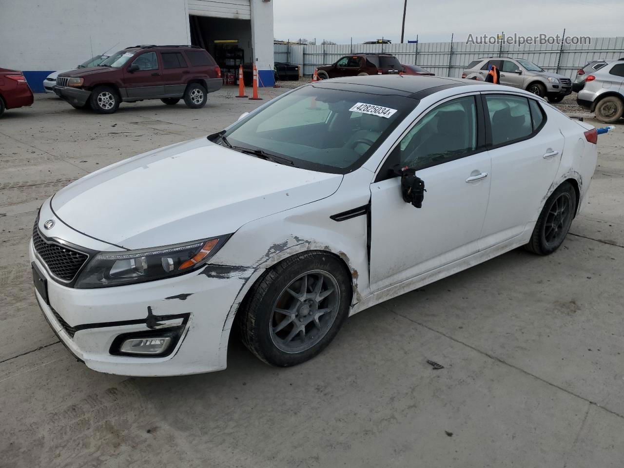 2015 Kia Optima Ex White vin: 5XXGN4A70FG498047