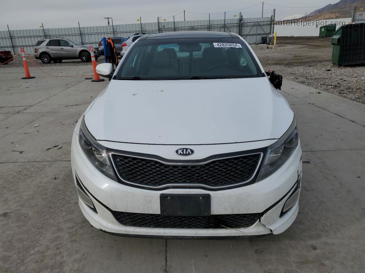 2015 Kia Optima Ex White vin: 5XXGN4A70FG498047