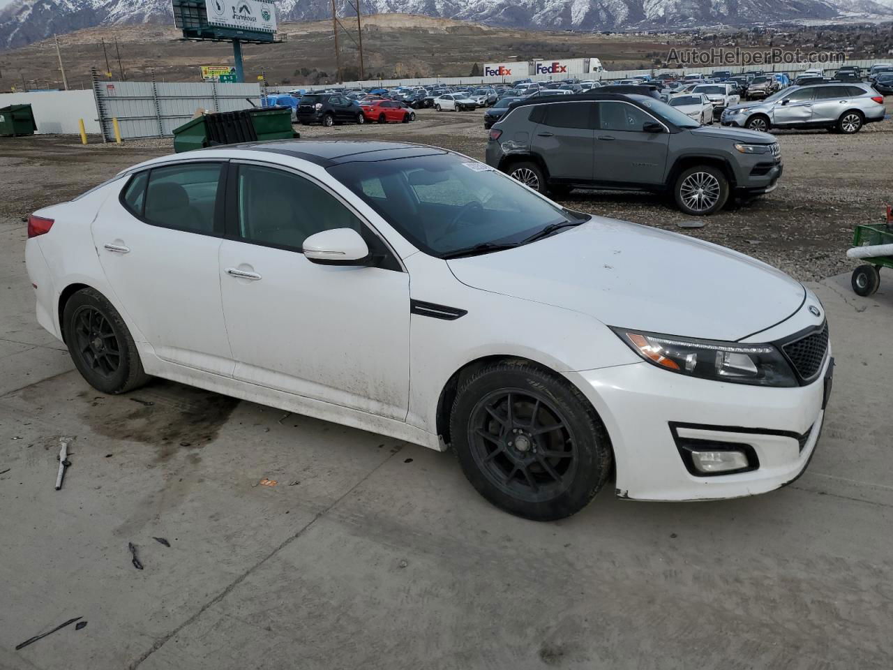 2015 Kia Optima Ex White vin: 5XXGN4A70FG498047