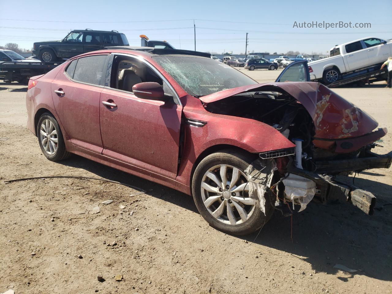 2014 Kia Optima Ex Red vin: 5XXGN4A71EG275398